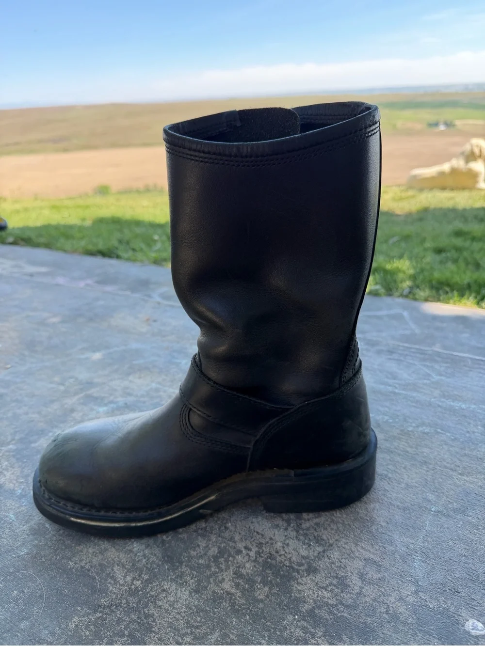 Harley-Davidson Black Leather Motorcycle Engineer Boots